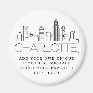 Charlotte Themed Benutzerdefinierte Stadtmeldung Magnet