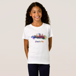Charlotte V2 skyline im Watercolor T-Shirt