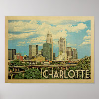 Charlotte Vintage Travel Poster