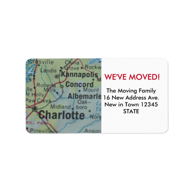 Charlotte We ve Moved label Adressaufkleber (Vorne)