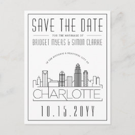 Charlotte Wedding | Stilisierte Skyline Save the D Postkarte