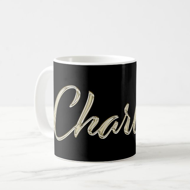 Charlotte white gold Handwriting Tasse Kaffeetasse (Vorderseite Links)