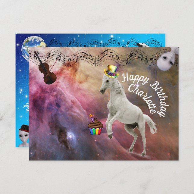 Charlottes Geburtskarte Postkarte (Vorne/Hinten)