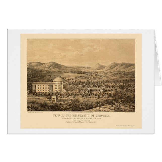Charlottesville, panoramische Karte VA - 1856 (Vorderseite (Horizontal))