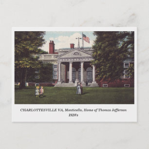 Charlottesville VA, Thomas Jeffersons Heim auf ein Postkarte
