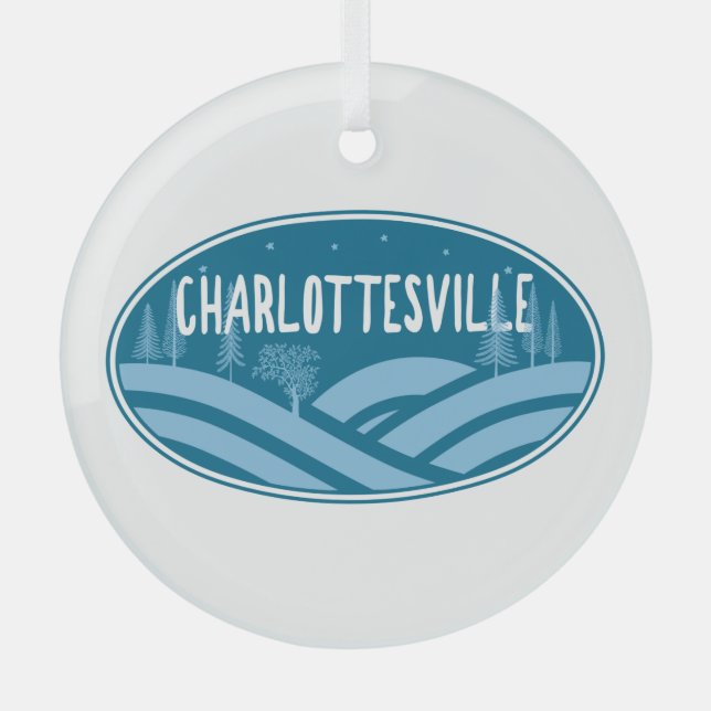 Charlottesville Virginia Außenbereich Ornament Aus Glas (Vorderseite)