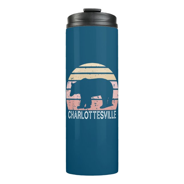 Charlottesville Virginia Retro Bear Thermosbecher (Vorderseite)