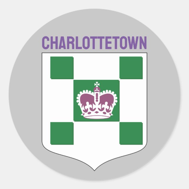 Charlottetown-Wappen - PEI Runder Aufkleber (Vorderseite)