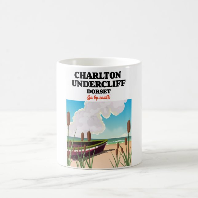 Charlton Undercliff Beach, Dorset Reiseplakat Kaffeetasse (Mittel)