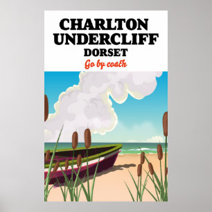 Charlton Undercliff Strand, Dorset Reiseplakat Poster