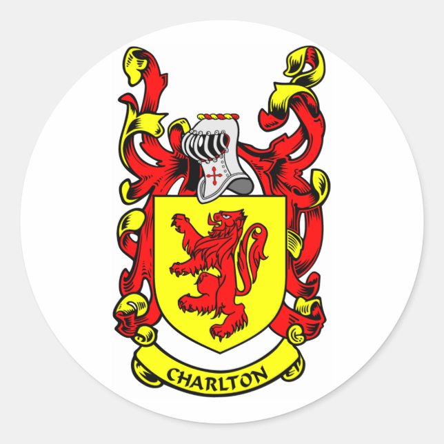 CHARLTON-Wappen Runder Aufkleber (Vorderseite)