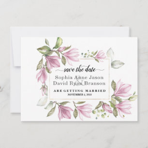 Charm Blush Magnolia Blume Hochzeitkalligraphie Save The Date