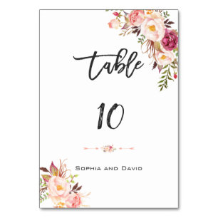 Charm Blush Pink Handwriting-Tischnummer Tischnummer