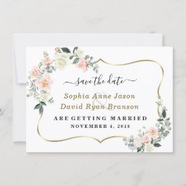 Charm Blush White Blume Hochzeitkalligraphie Save The Date