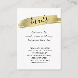 Charm Calligraphy Gold Stroke Wedding Details Begleitkarte