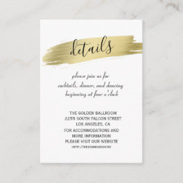 Charm Calligraphy Gold Stroke Wedding Details Begleitkarte