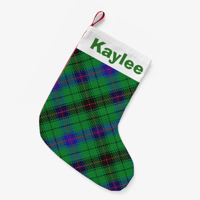 Charm Clan Davidson Tartan Kleiner Weihnachtsstrumpf (Vorderansicht (hängend))