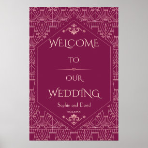 Charm Cooper Great Gatsby Hochzeits-Willkommenssch Poster