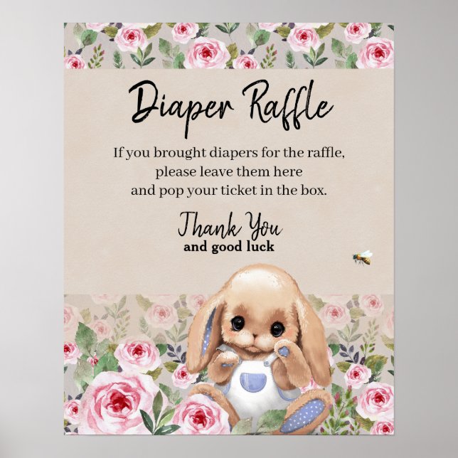 Charm Diaper Raffle Sign Baby Duster Poster (Vorne)