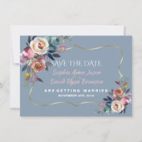 Charm Dusty Blue Misty Rose Gold Wedding