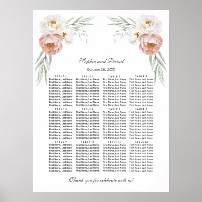 Charm Dusty Rose Blume Hochzeitssattel Poster (Vorne)