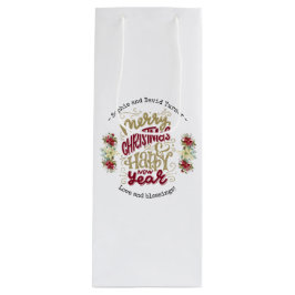 Charm Frory Christmas Happy New Year Typografie Geschenktüte Für Weinflaschen