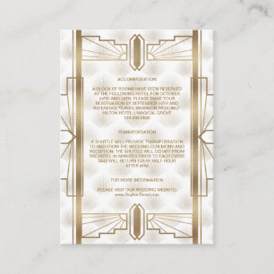 Charm Gold Great Gatsby Art Deco Hochzeit Details Begleitkarte