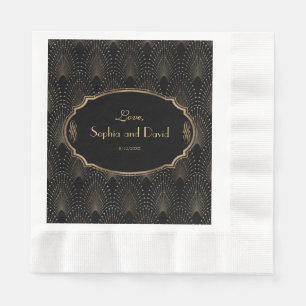 Charm Great Gatsby Vintag Art Déco Wedding 1920 Serviette
