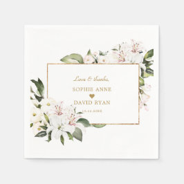 Charm Imperial Lilies Gold 1. Geburtstag Taufe Serviette