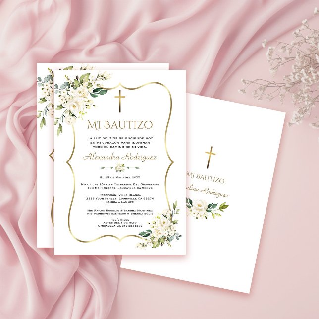 Charm Invitacion De Bautizo Con Flores Taufe Einladung (Von Creator hochgeladen)