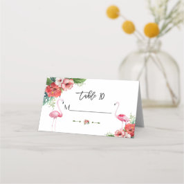 Charm Luau Flamingo Tropical Floral Wedding Platzkarte