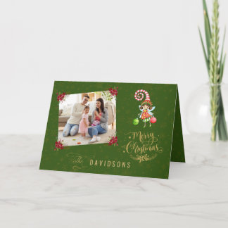 Charm Merry Christmas Fairy Family Foto Karte