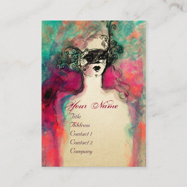 CHARM MONOGRAM / Elegante Venezianische Masquerade Visitenkarte (Vorderseite)