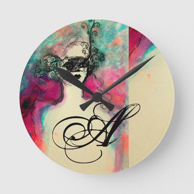 CHARM MONOGRAM RUNDE WANDUHR (Vorderseite)