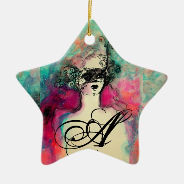 CHARM MONOGRAM, Stern Keramik Ornament (Vorne)