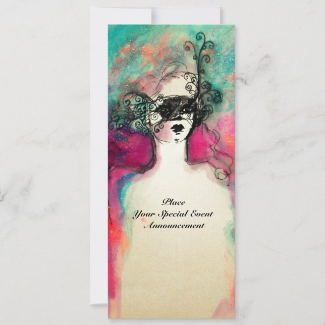 CHARM MONOGRAM Sweet 16 Masquerade Party, Champagn Einladung (Vorderseite)