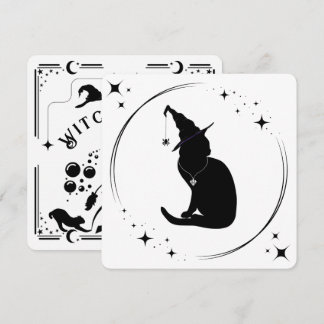 Charm n' Hexenkatze Halloween-Party Einladung