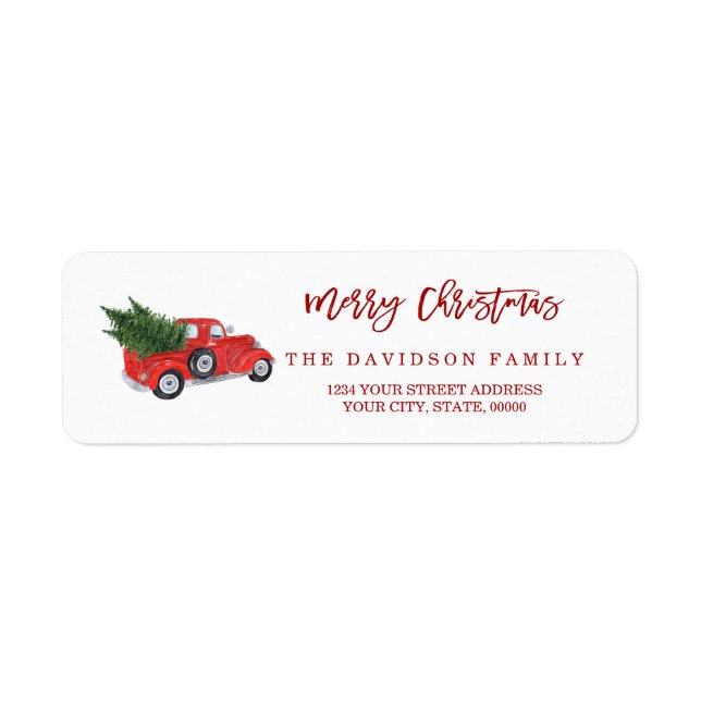 Charm Red Christmas Truck Brushed Script (Vorne)