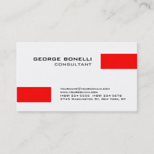 Charm Red Strips White Consultant Business Card Visitenkarte