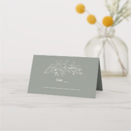 Charm Sage Green Minimalistisch Wedding Tischnumme Platzkarte