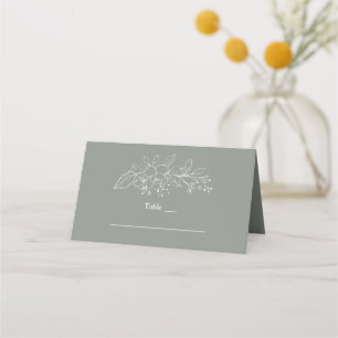Charm Sage Green Minimalistisch Wedding Tischnumme Platzkarte