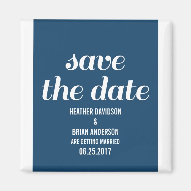 Charm Save the Date Magnet, Dunkelblau Magnet (Vorne)