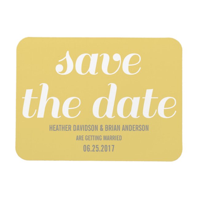 Charm Save the Date Magnet, Gelb Magnet (Horizontal)
