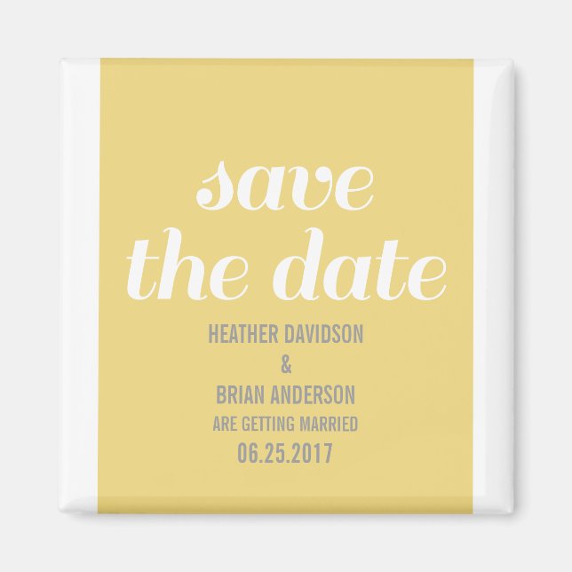 Charm Save the Date Magnet, Gelb Magnet (Vorne)