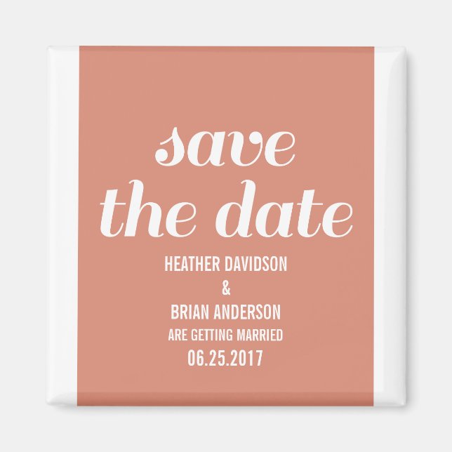 Charm Save the Date Magnet, Orange Magnet (Vorne)