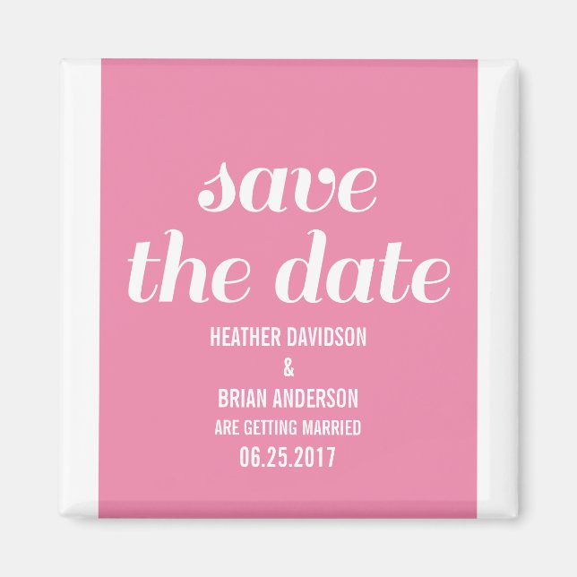 Charm Save the Date Magnet, Pink Magnet (Vorne)
