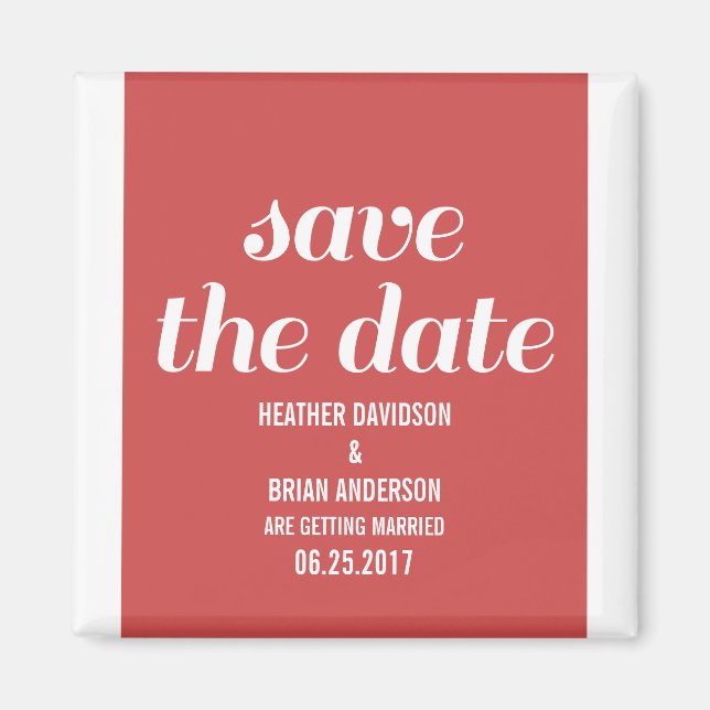 Charm Save the Date Magnet, Red Magnet (Vorne)