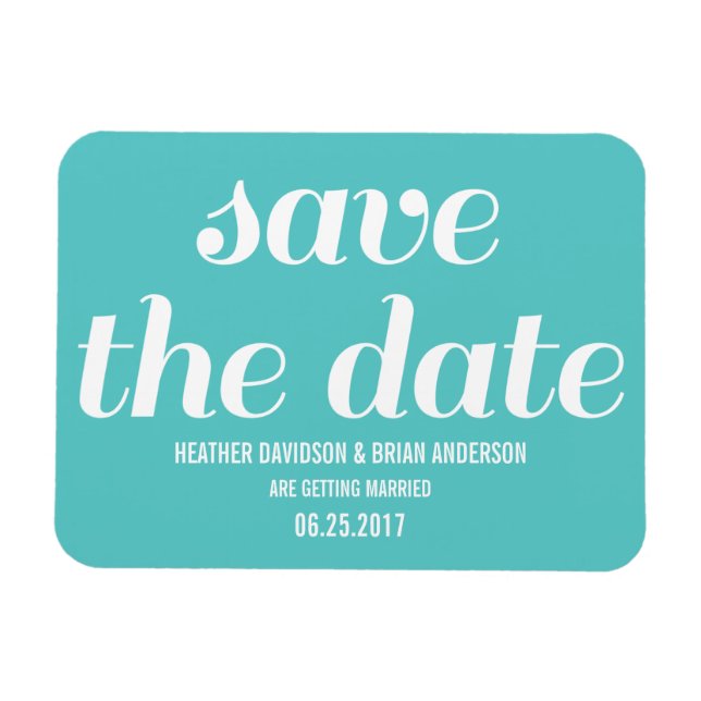 Charm Save the Date Magnet, Türkis Magnet (Horizontal)