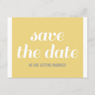 Charm Save the Date Postkarte, gelb Ankündigungspostkarte