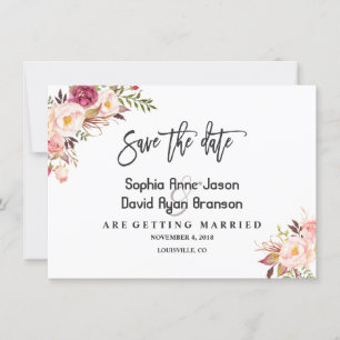 Charm Watercolor Blush Pink Save the Date